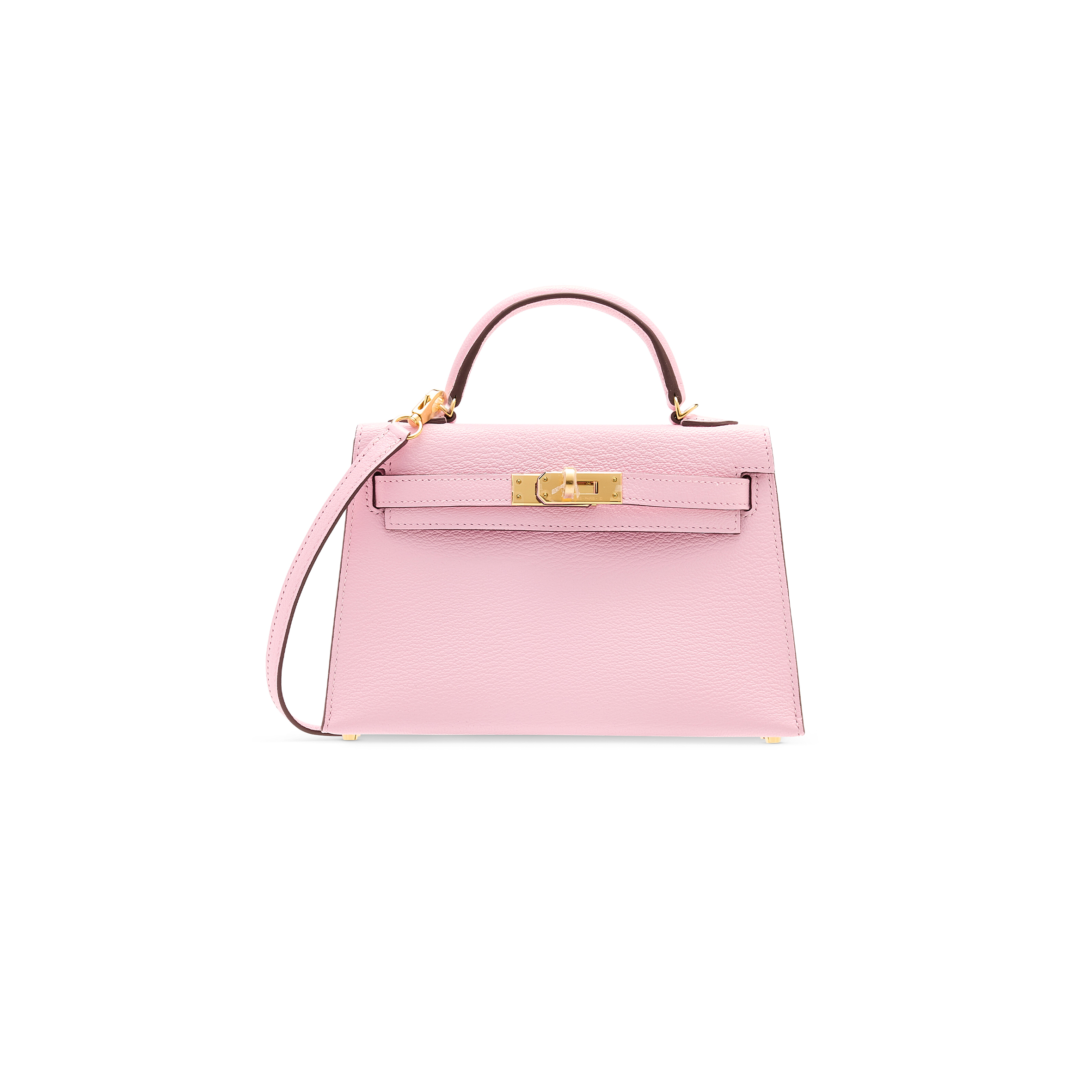 H**mes master mini kelly ii sellier 20 3q rose sakura chÈvre palladium hardware(19*12*5.5cm)